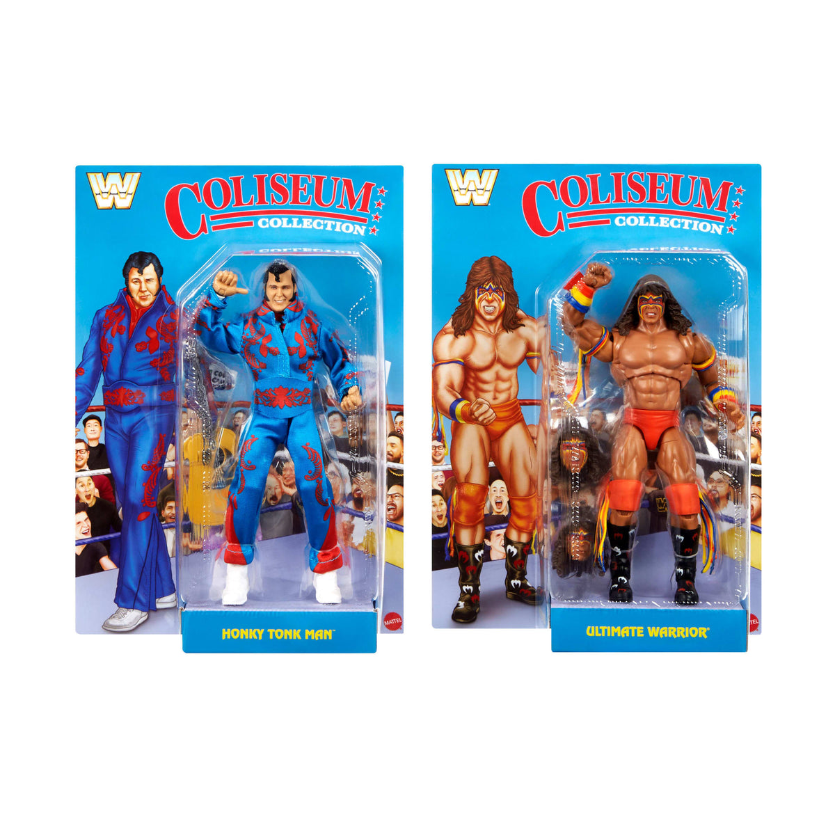 WWE Coliseum Collection Honky Tonk Man & Ultimate Warrior Ultimate Edition Figures