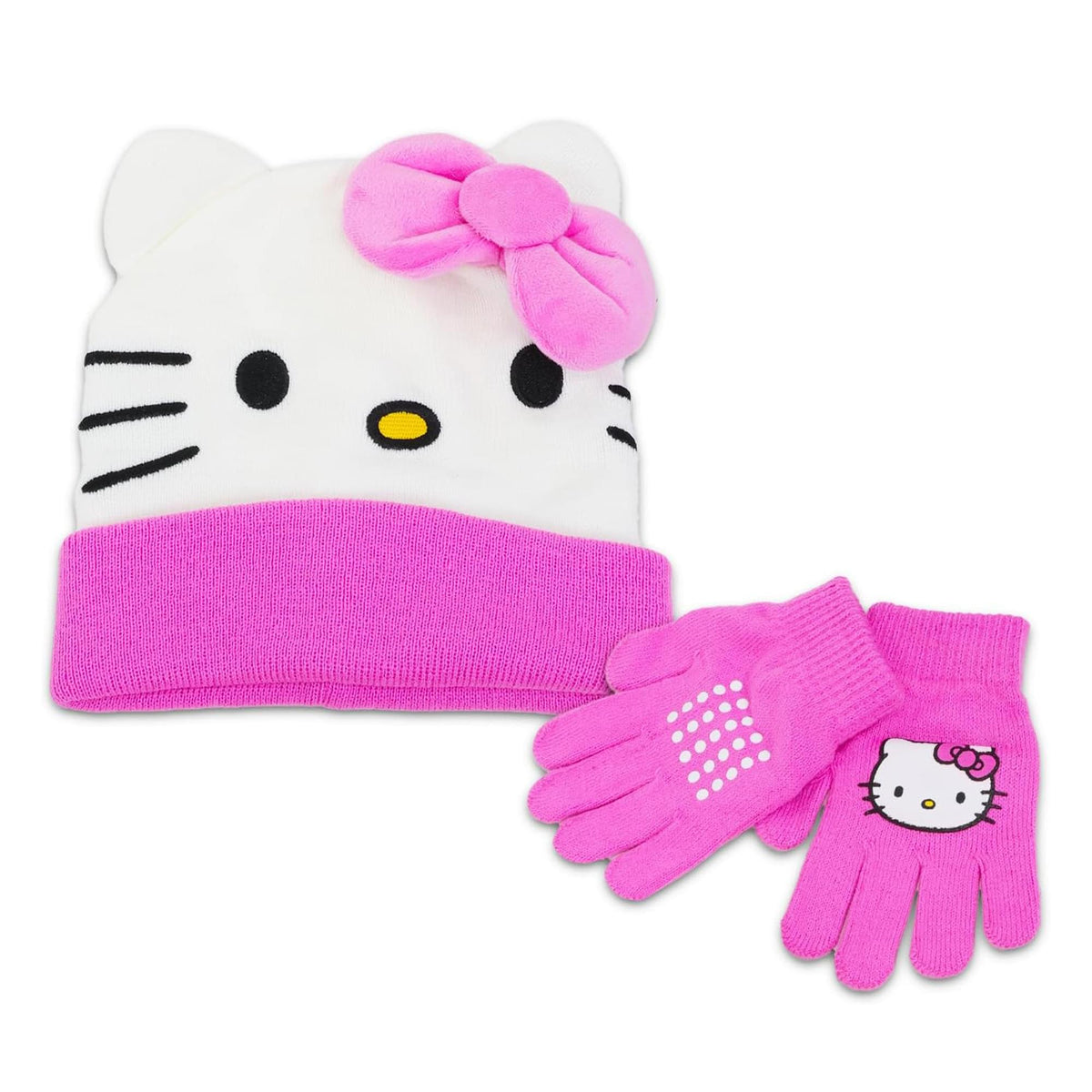 Sanrio Hello Kitty Knit Beanie and Gloves 2 Piece Set