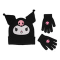 Sanrio Kuromi Knit Beanie and Gloves 2 Piece Set