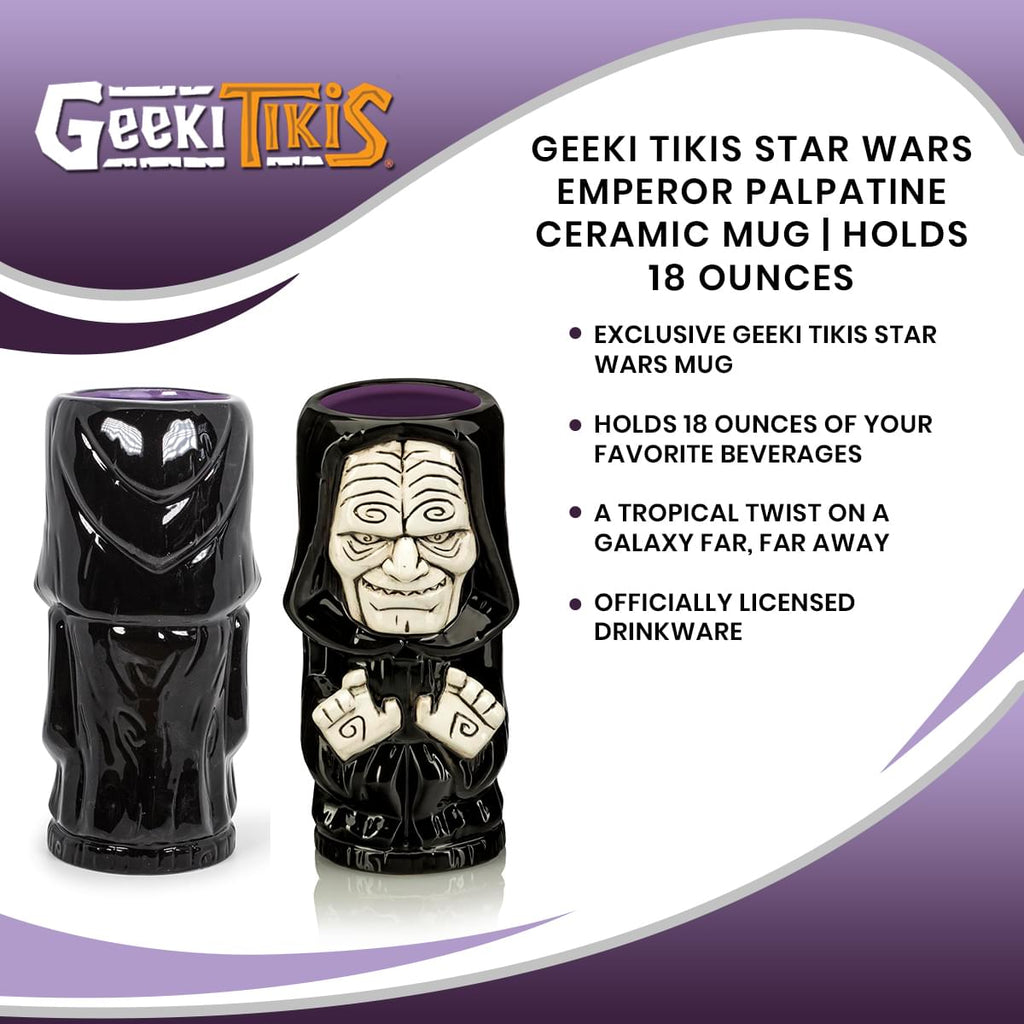 Geeki Tikis Star Wars Emperor Palpatine Ceramic Mug | Holds 18 Ounces