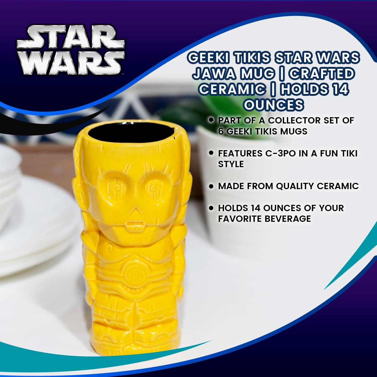 Geeki Tikis Star Wars C-3PO Mug | Crafted Ceramic | Holds 14 Ounces