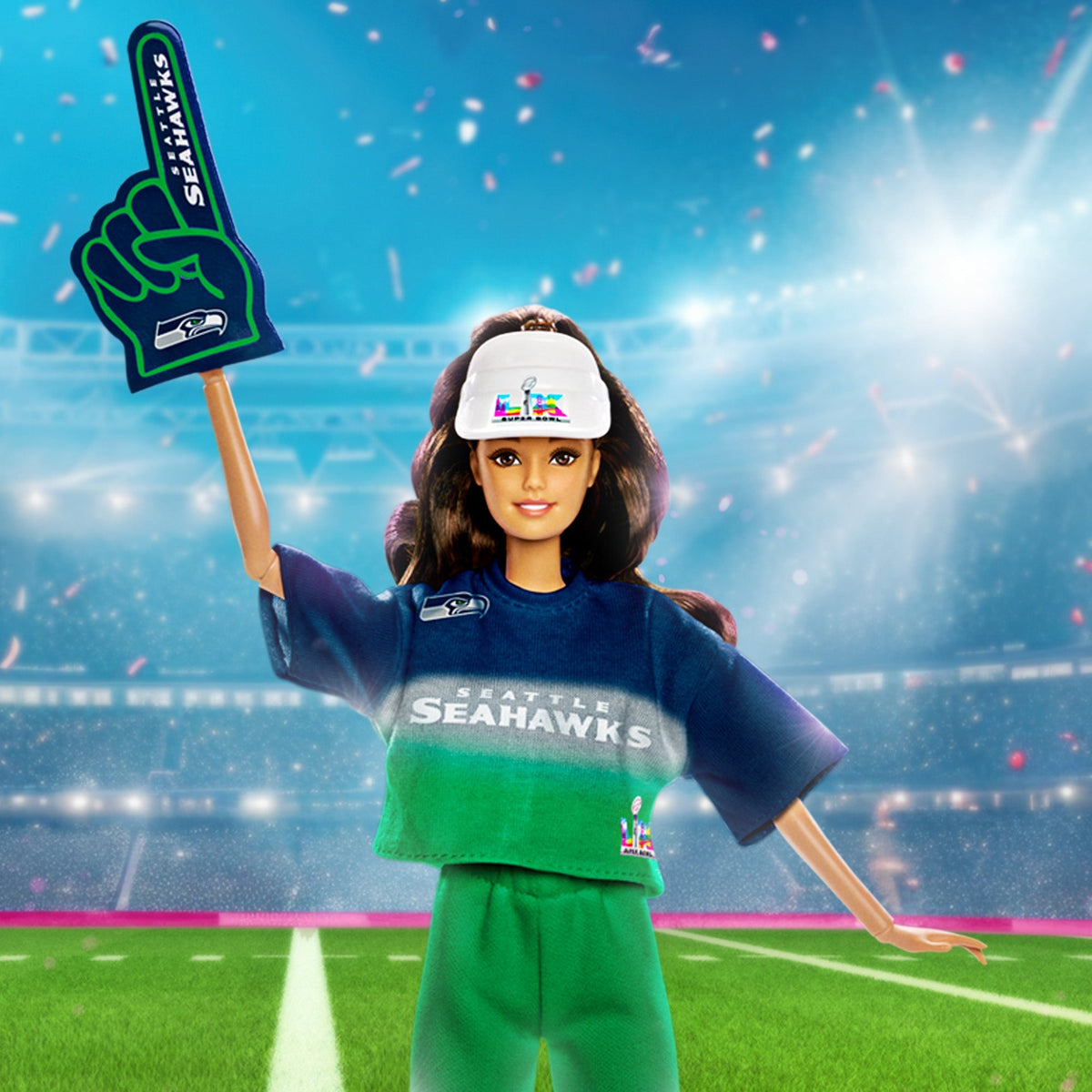 Barbie Super Bowl LX Seattle Seahawks Doll