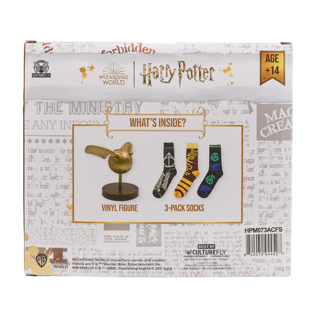 Harry Potter Vinyl Golden Snitch Figure and Sock Bundle