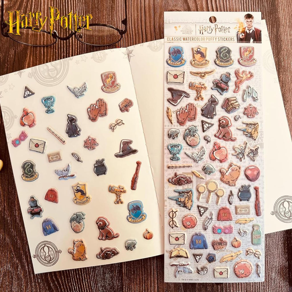 Harry Potter Watercolor Puffy Sticker Sheets | 4-Pack