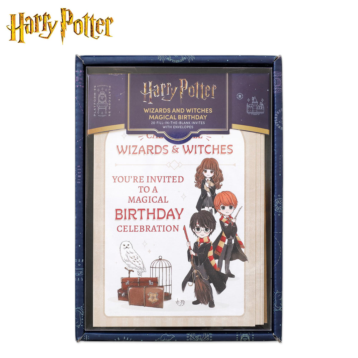 Harry Potter Magical Wizards & Witches Birthday Invitation & Envelope Box Set