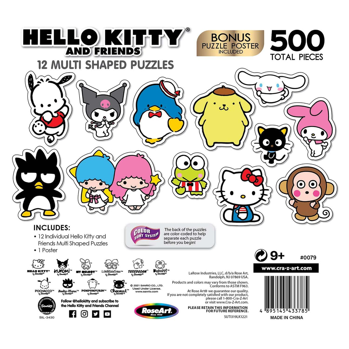 Hello Kitty 500 Piece Multi Shape Mini Jigsaw Puzzles | Set of 12