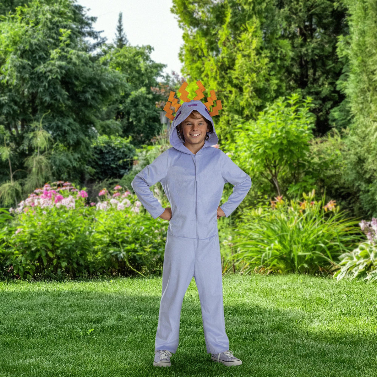 Minecraft Axolotl Hooded Child Costume Jumpsuit