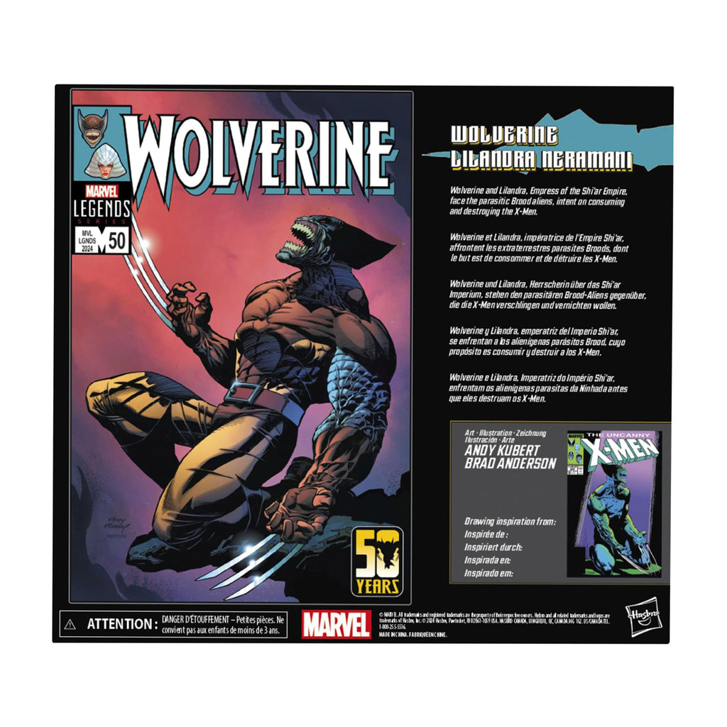 Marvel Legends 6 Inch Action Figure Set | Wolverine and Lilandra Neramani