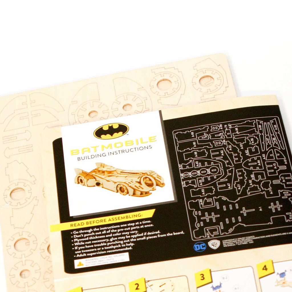 DC Comics Incredibuilds Batmobile 3D Wood Model and Book