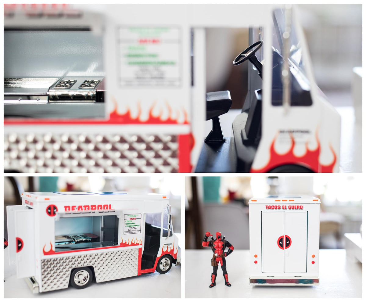 Deadpool Figure w/ 1:24 Scale Die Cast Taco Truck