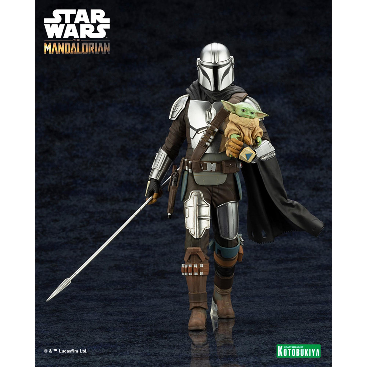 Star Wars Mandalorian & Grogu with Beskar Staff ARTFX Statue