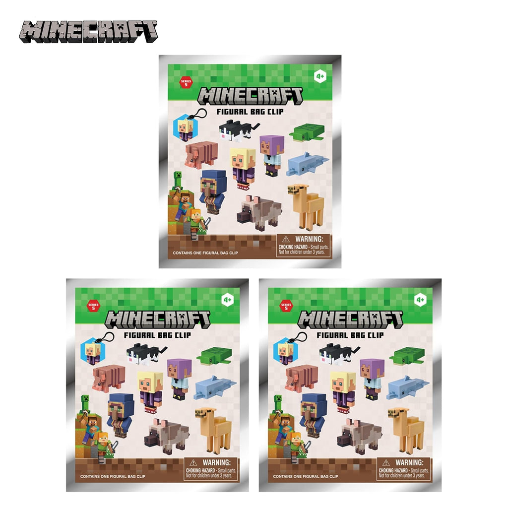 Minecraft Series 5 Blind Bag 3D Foam Bag Clip | 3 Random