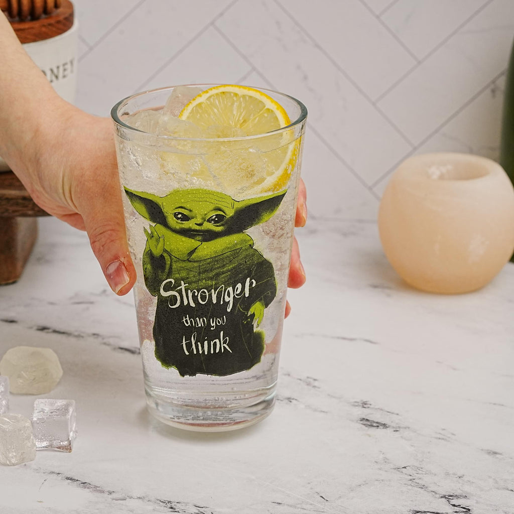 Star Wars Grogu "Stronger Than You Think" 16oz Pint Glass