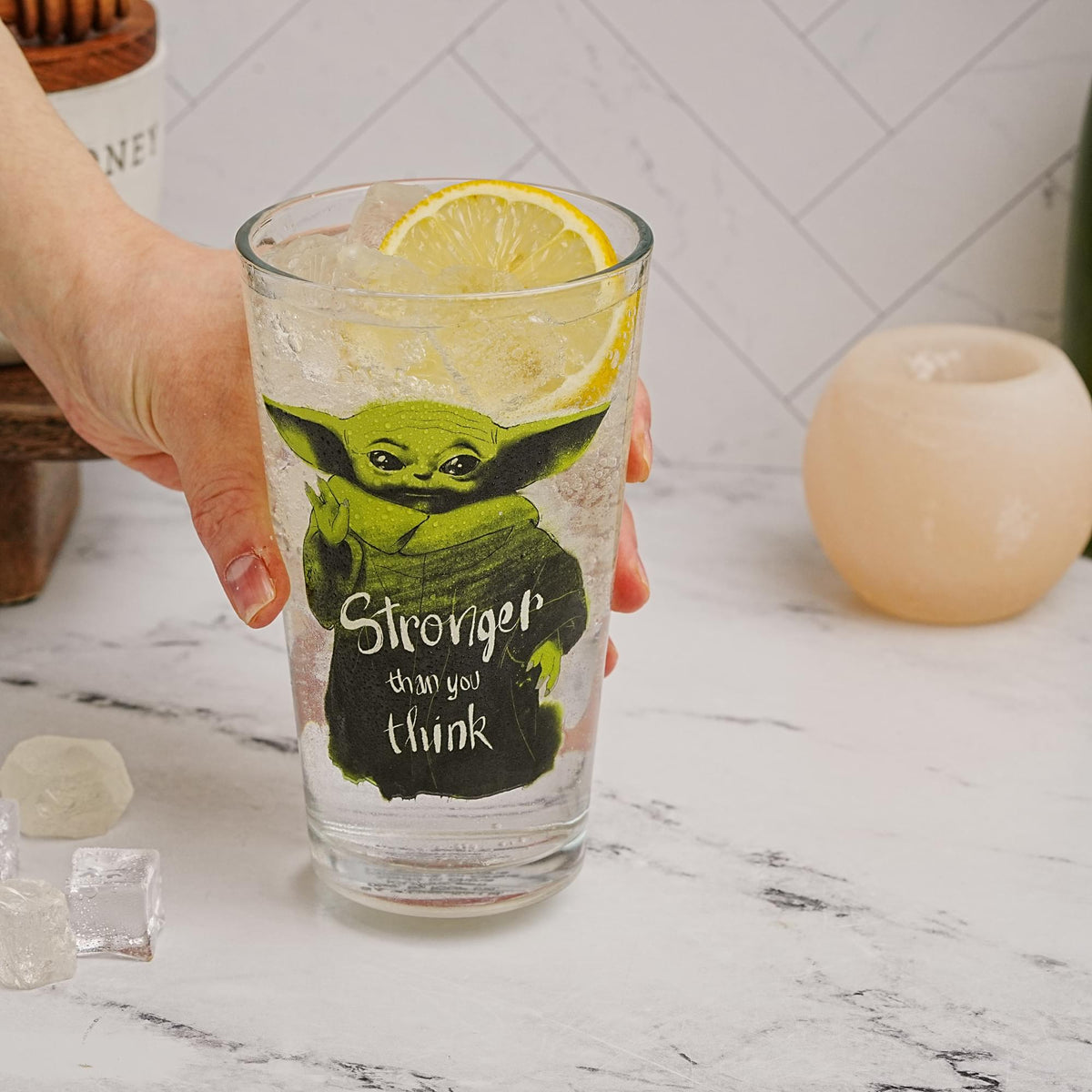 Star Wars Grogu "Stronger Than You Think" 16oz Pint Glass