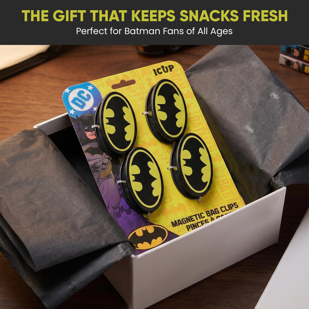DC Comics Batman Logo Magnetic Bag Clips | 4 Pack