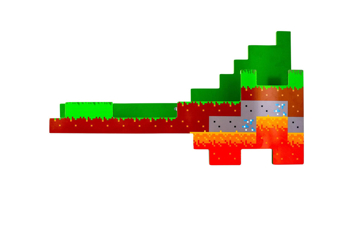 Minecraft Overworld Wall Shelf | 2 Feet Long | Holds 15 Pounds