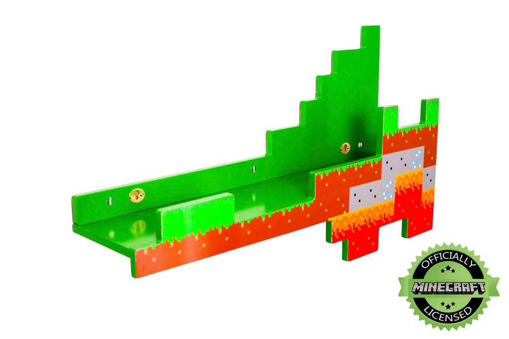 Minecraft Overworld Wall Shelf | 2 Feet Long | Holds 15 Pounds
