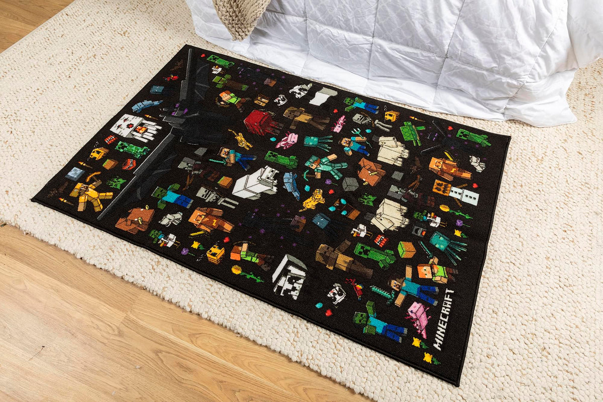 Minecraft Mob Printed Area Rug | 60 x 39 Inches