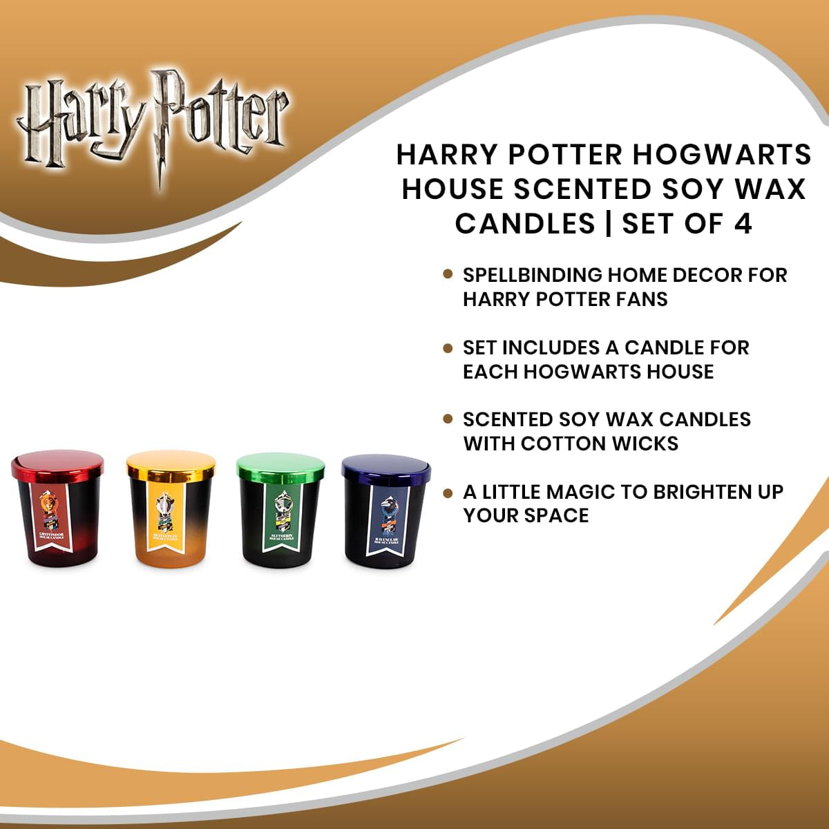 Harry Potter Hogwarts House Scented Soy Wax Candles | Set of 4