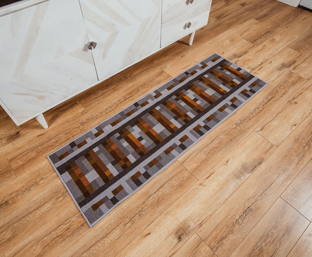 Minecraft Train Rail Area Rug | 20 x 60 Inches
