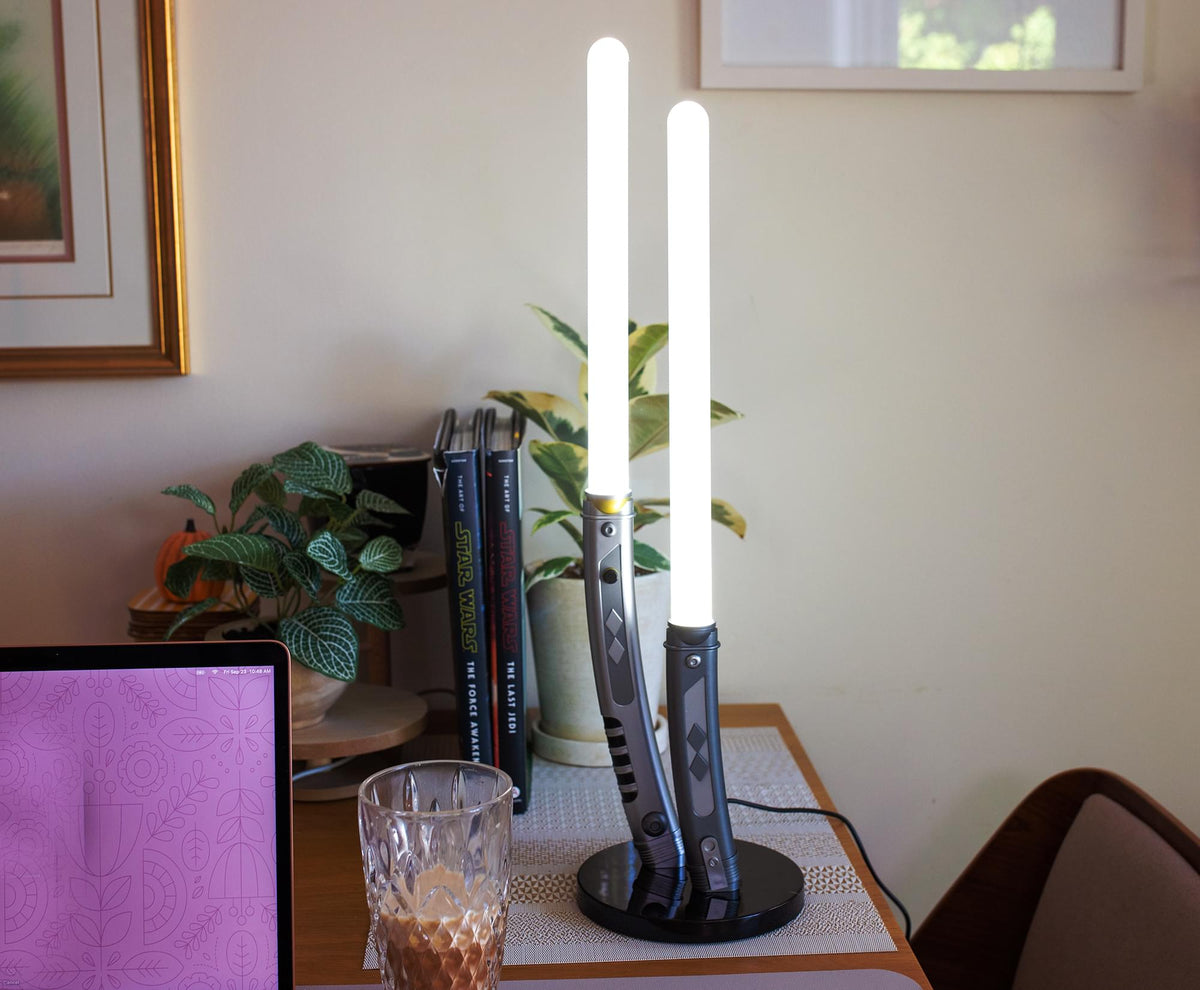 Star Wars Ahsoka Tano Dual Lightsabers Desktop LED Mood Light | 23 Inches Tall