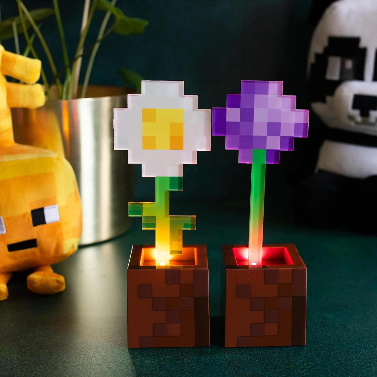 Minecraft 2-Piece Flower Pot Mood Light Bundle