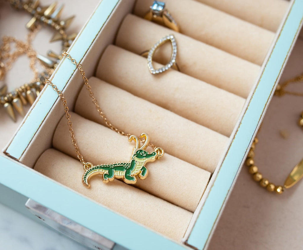 Marvel Studios Loki Alligator Pendant Necklace with Gold Chain
