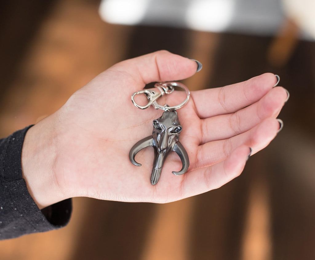 Star Wars Mandalorian Mythosaur Logo 3D Flat Back Heavy Duty Metal Car Keychain