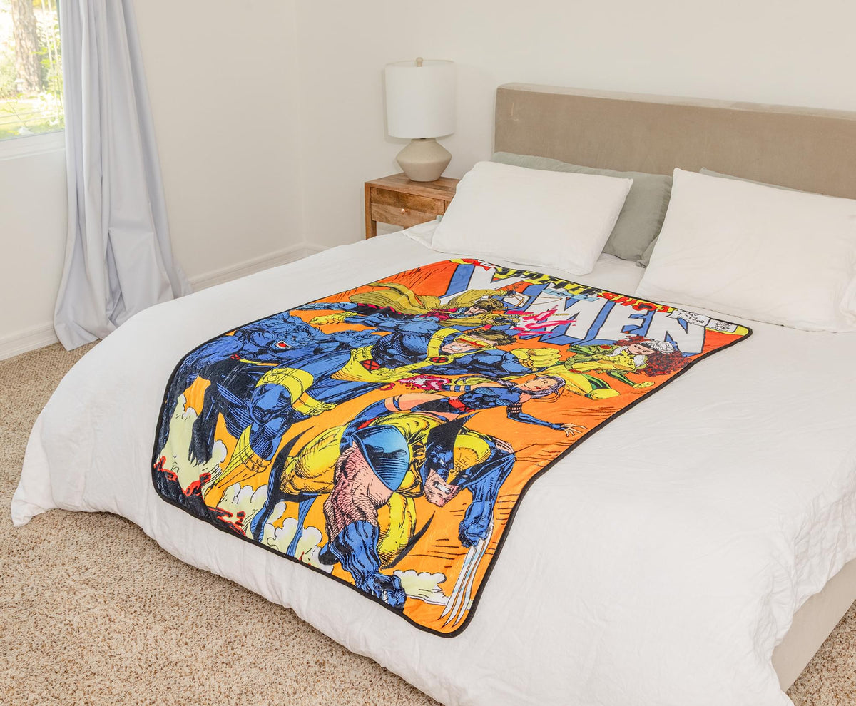 Marvel Comics X-Men Comic Book Cover Fleece Throw Blanket | 45 x 60 Inches