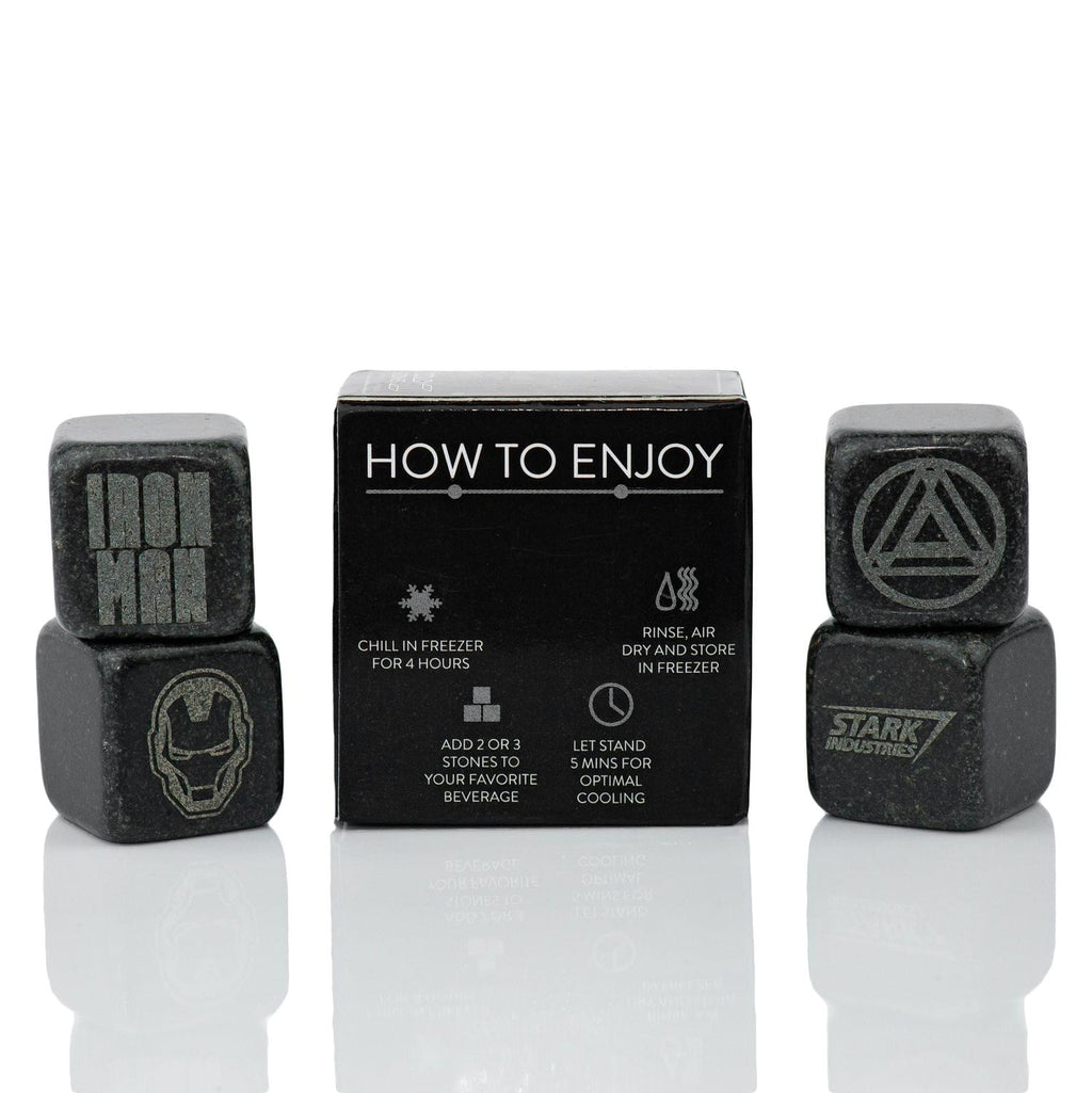 Iron Man Collectible | Marvel Cold Stones Set | Iron Man Granite Beverage Cubes