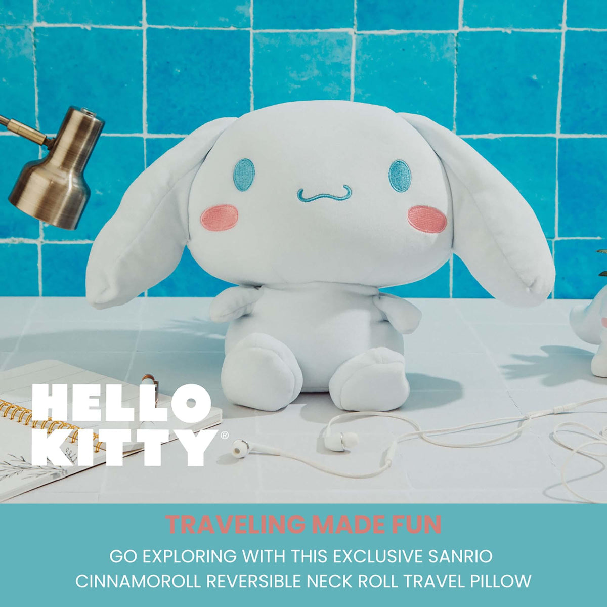Sanrio Cinnamoroll Reversible Neck Roll Pillow and Plush Toy