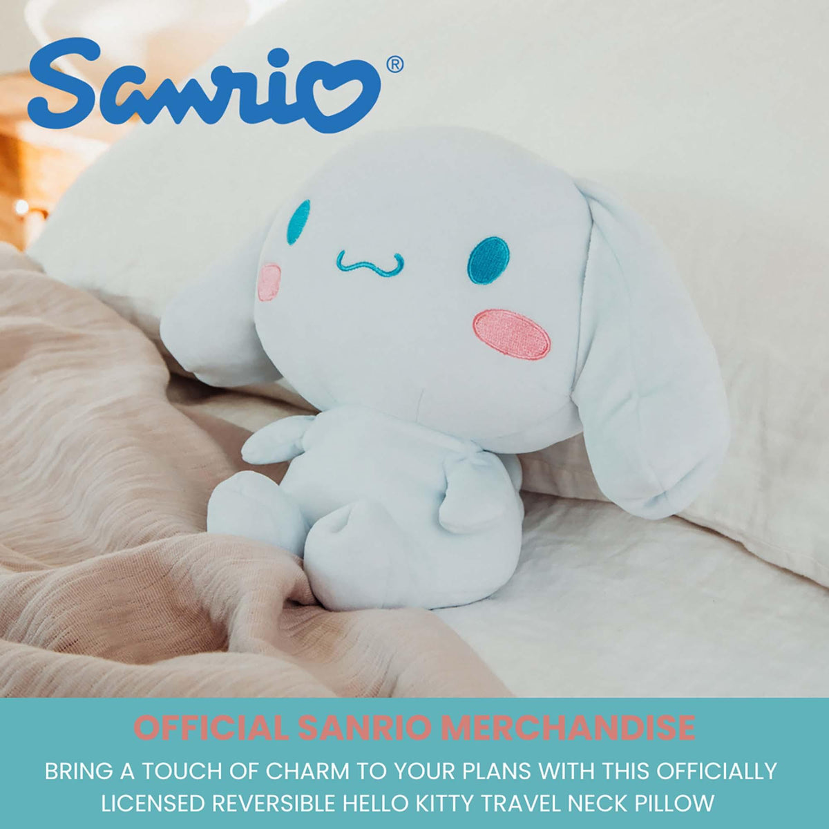 Sanrio Cinnamoroll Reversible Neck Roll Pillow and Plush Toy