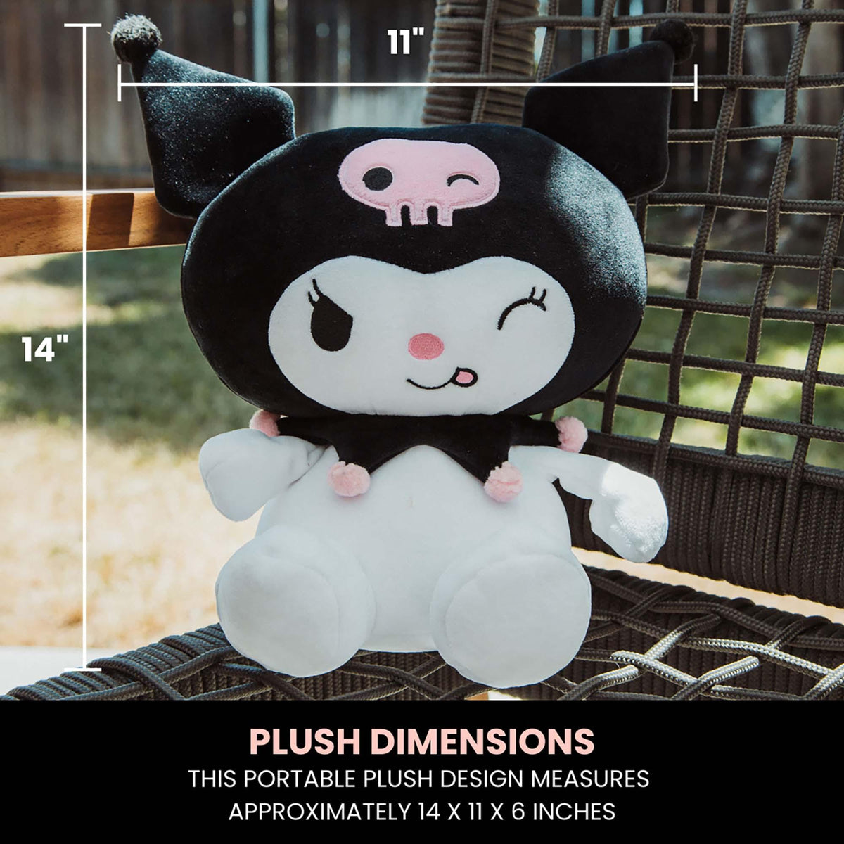 Sanrio Kuromi Reversible Neck Roll Pillow and Plush Toy