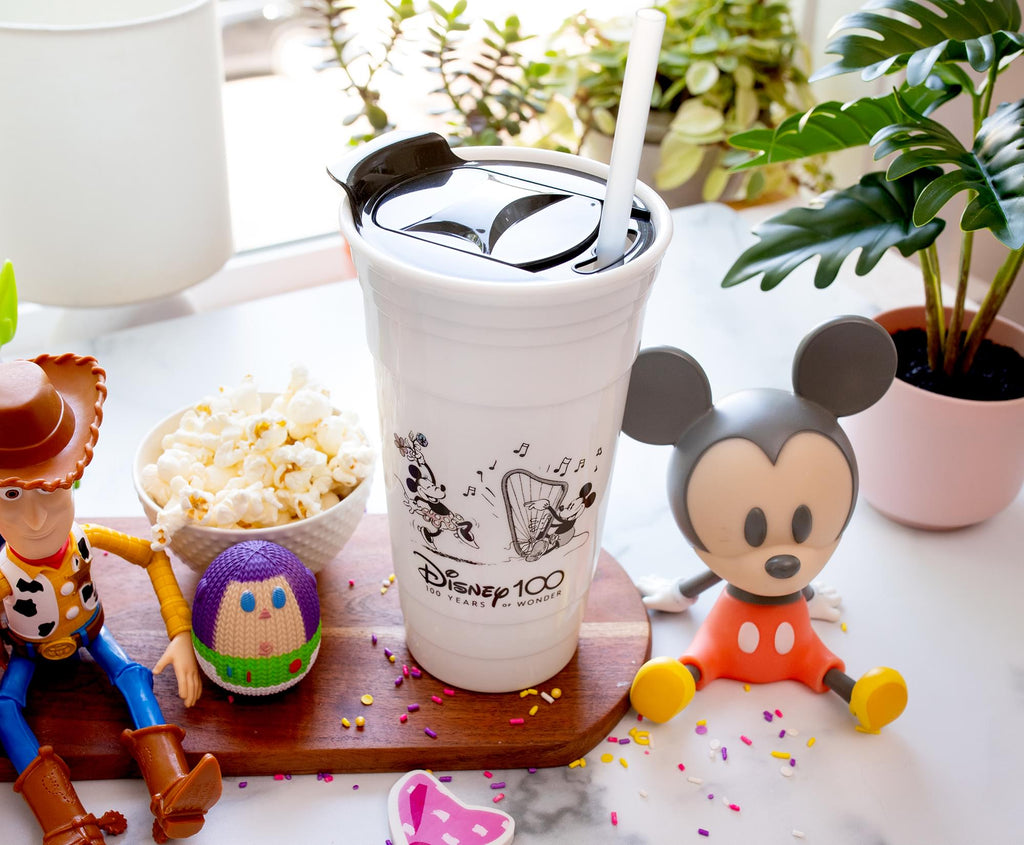 Disney 100 Mickey and Minnie Mouse Dance Tumbler With Lid and Straw | 32 Ounces