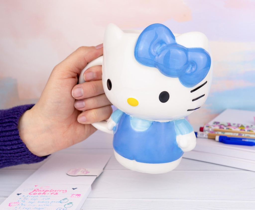 Sanrio Hello Kitty Blue Sculpted Ceramic Mug | Holds 20 Ounces