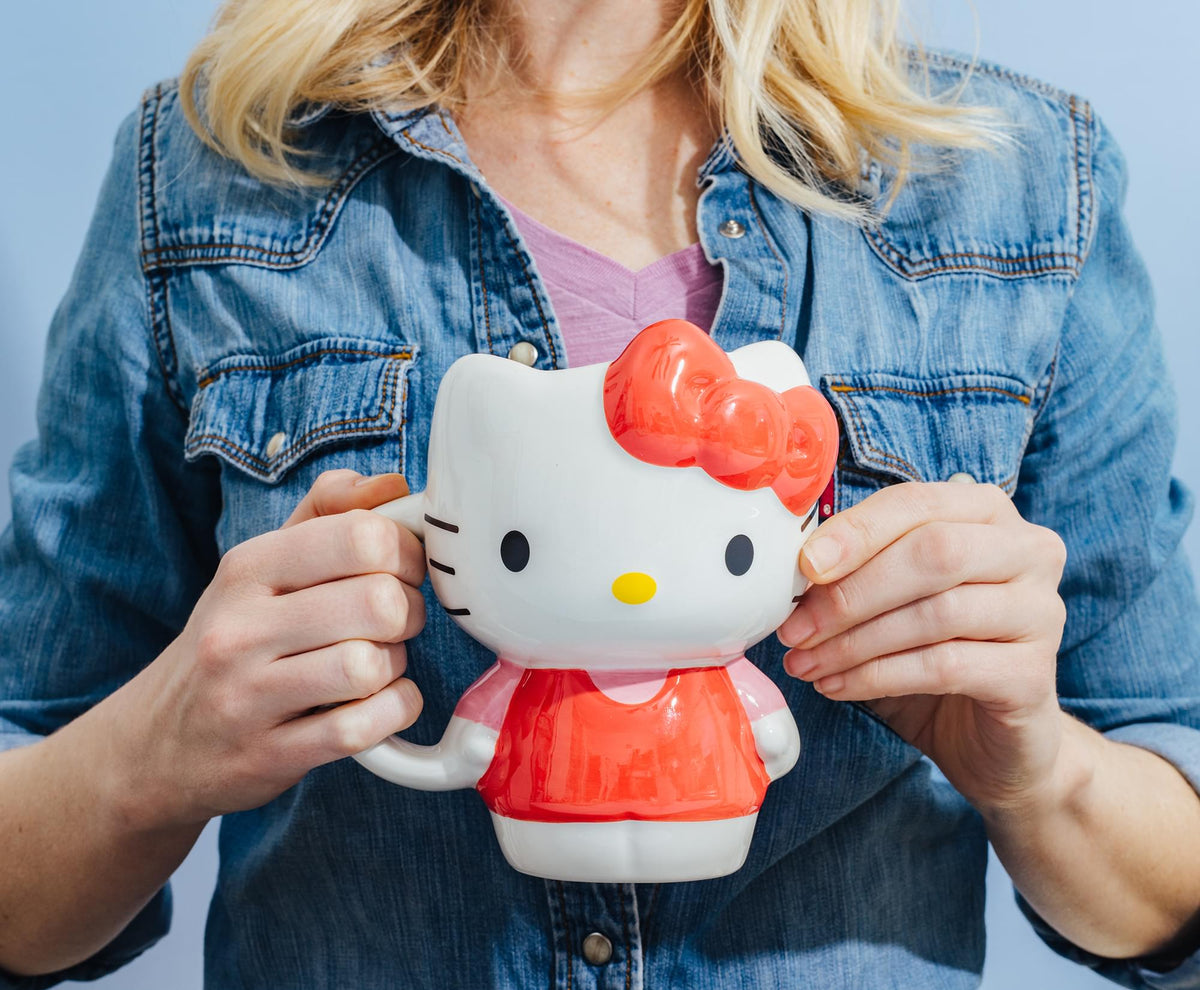 Sanrio Hello Kitty Red Dress Sculpted Ceramic Mug | Holds 20 Ounces