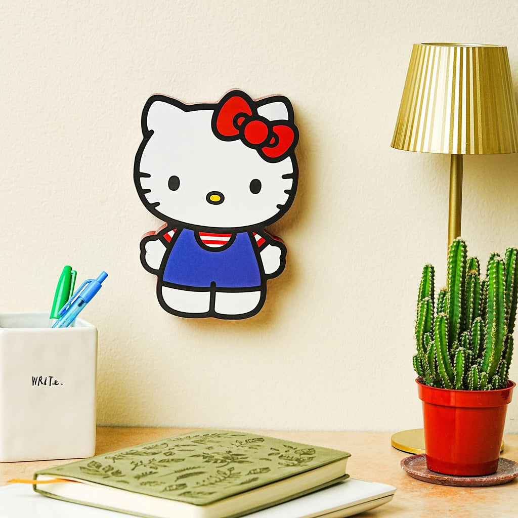 Sanrio Hello Kitty Classic Die-Cut Wooden Wall Art Sign | 8 x 6 Inches