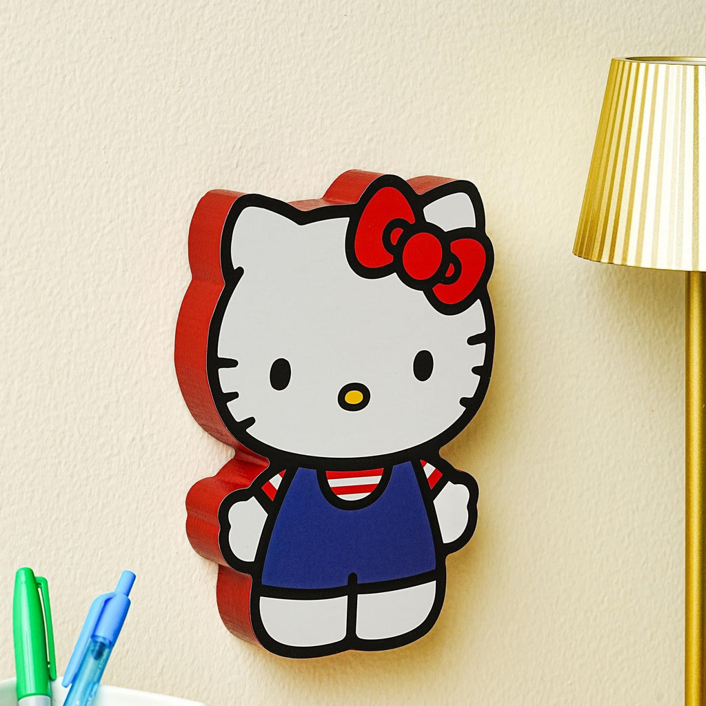 Sanrio Hello Kitty Classic Die-Cut Wooden Wall Art Sign | 8 x 6 Inches