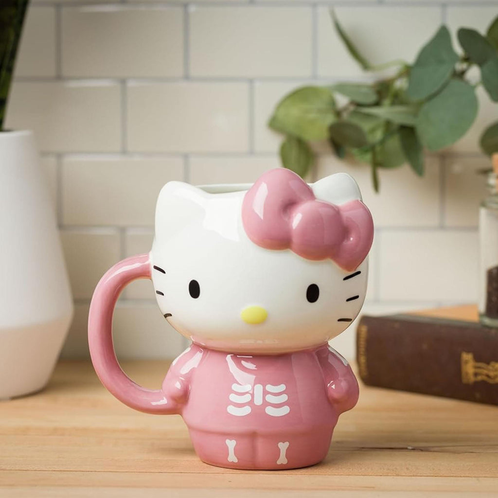 Sanrio Hello Kitty Pink Skeleton Costume 20 Ounce 3D Sculpted Ceramic Mug