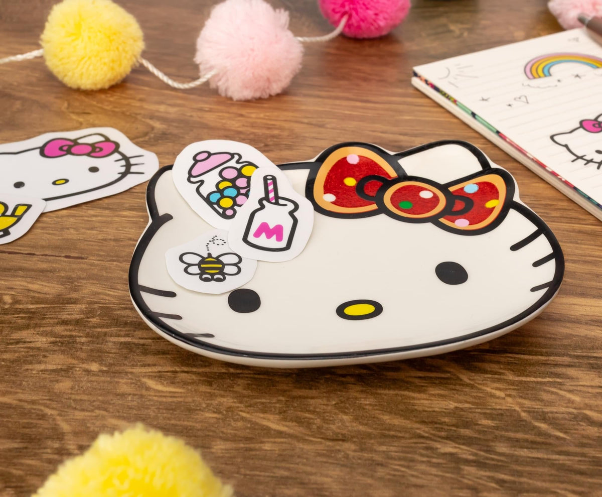 Sanrio Hello Kitty Glitter Bow Sculpted Ceramic Trinket Tray Dish