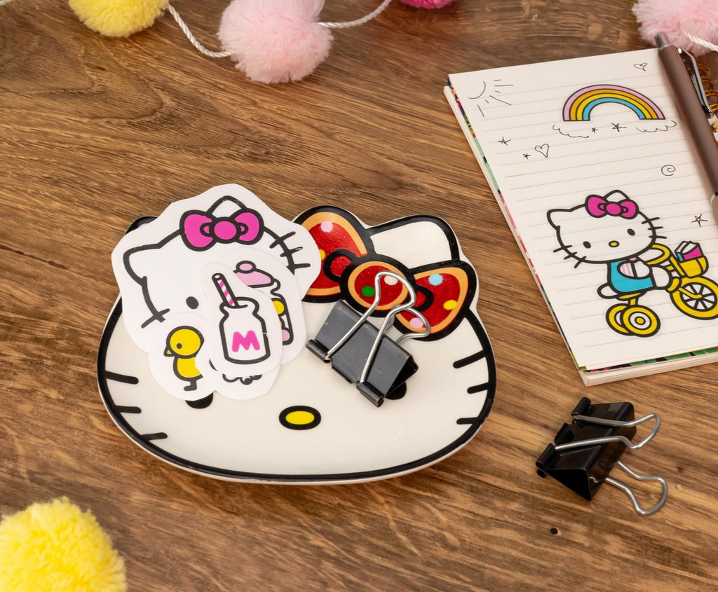 Sanrio Hello Kitty Glitter Bow Sculpted Ceramic Trinket Tray Dish