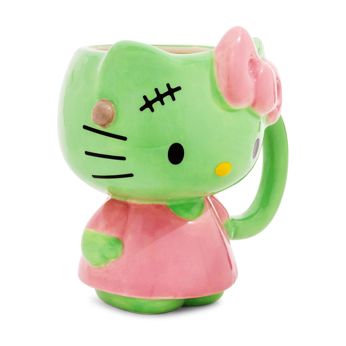 Sanrio Hello Kitty Frankenstein Pink Dress 20-Ounce Ceramic 3D Sculpted Mug