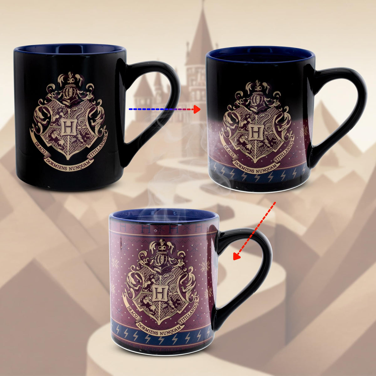 Harry Potter Hogwarts Holiday Sweater Heat-Reveal Ceramic Mug | Holds 14 Ounces