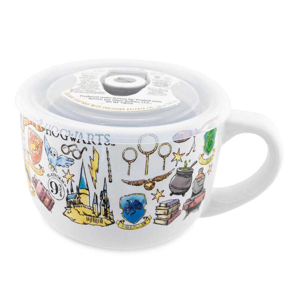 Harry Potter Hogwarts Destination Soup Mug With Vented Lid | Holds 24 Ounces