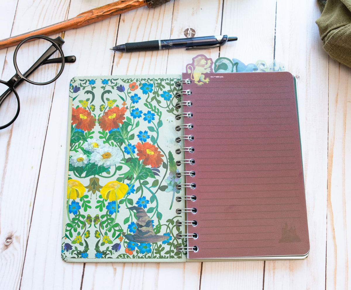 Harry Potter Hogwarts Houses 5-Tab Spiral Notebook With 75 Sheets | 5 x 8 Inches