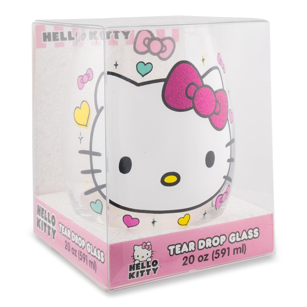 Sanrio Hello Kitty "You Had Me At Hello" Glitter Stemless Wine Glass | 20 Ounces