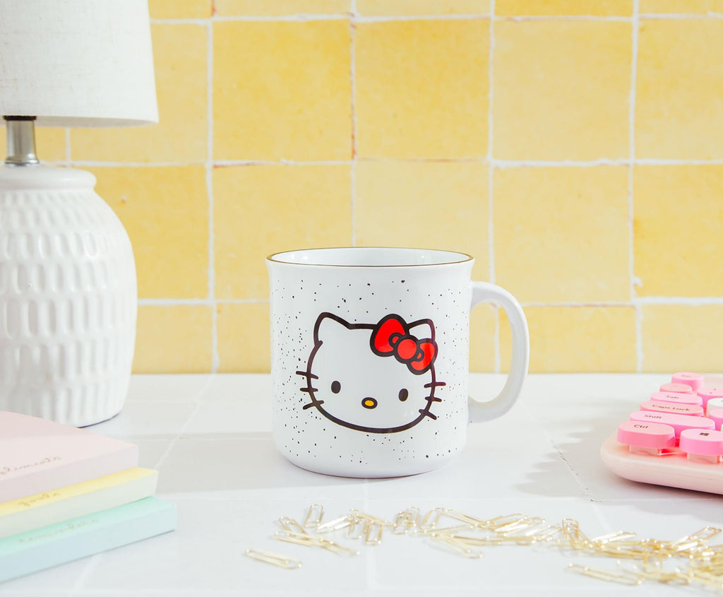 Sanrio Hello Kitty Speckled Ceramic Camper Mug | Holds 20 Ounces