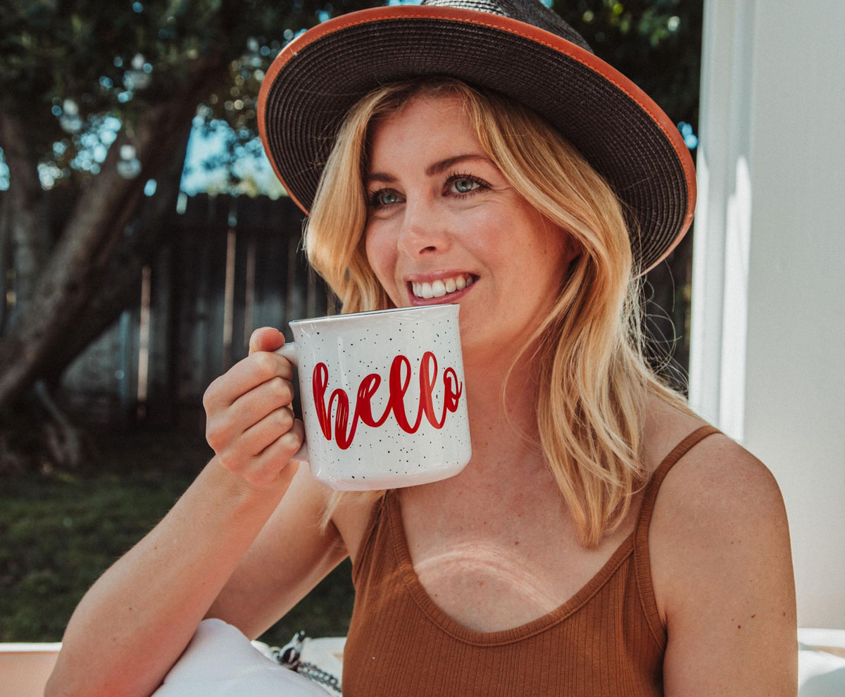 Sanrio Hello Kitty Speckled Ceramic Camper Mug | Holds 20 Ounces