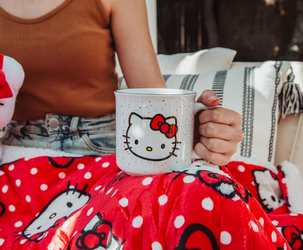 Sanrio Hello Kitty Speckled Ceramic Camper Mug | Holds 20 Ounces