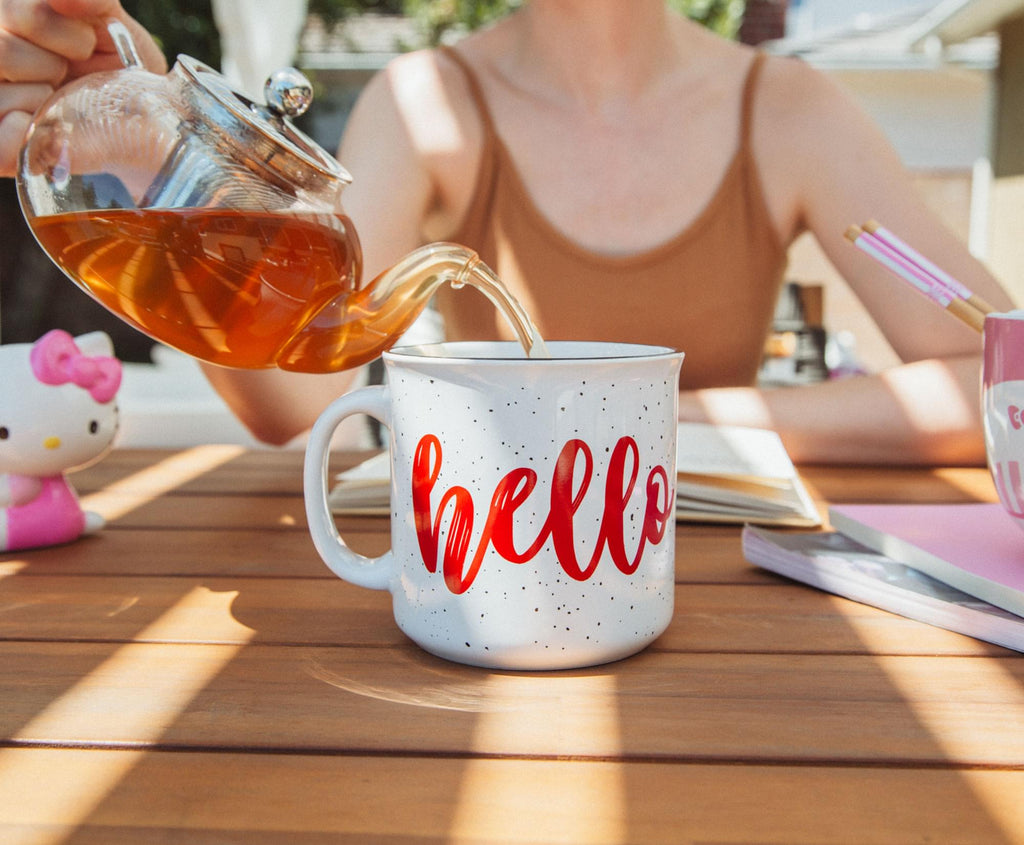 Sanrio Hello Kitty Speckled Ceramic Camper Mug | Holds 20 Ounces